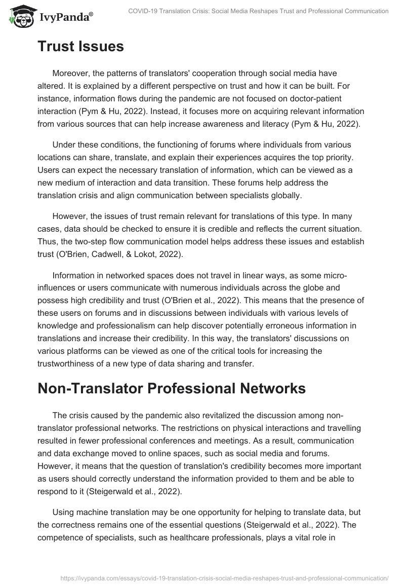 COVID-19 Translation Crisis: Social Media Reshapes Trust and Professional Communication. Page 2