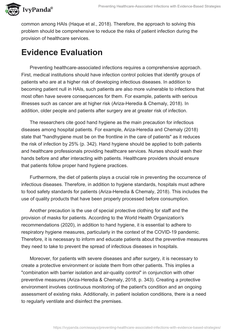 Preventing Healthcare-Associated Infections with Evidence-Based Strategies. Page 2