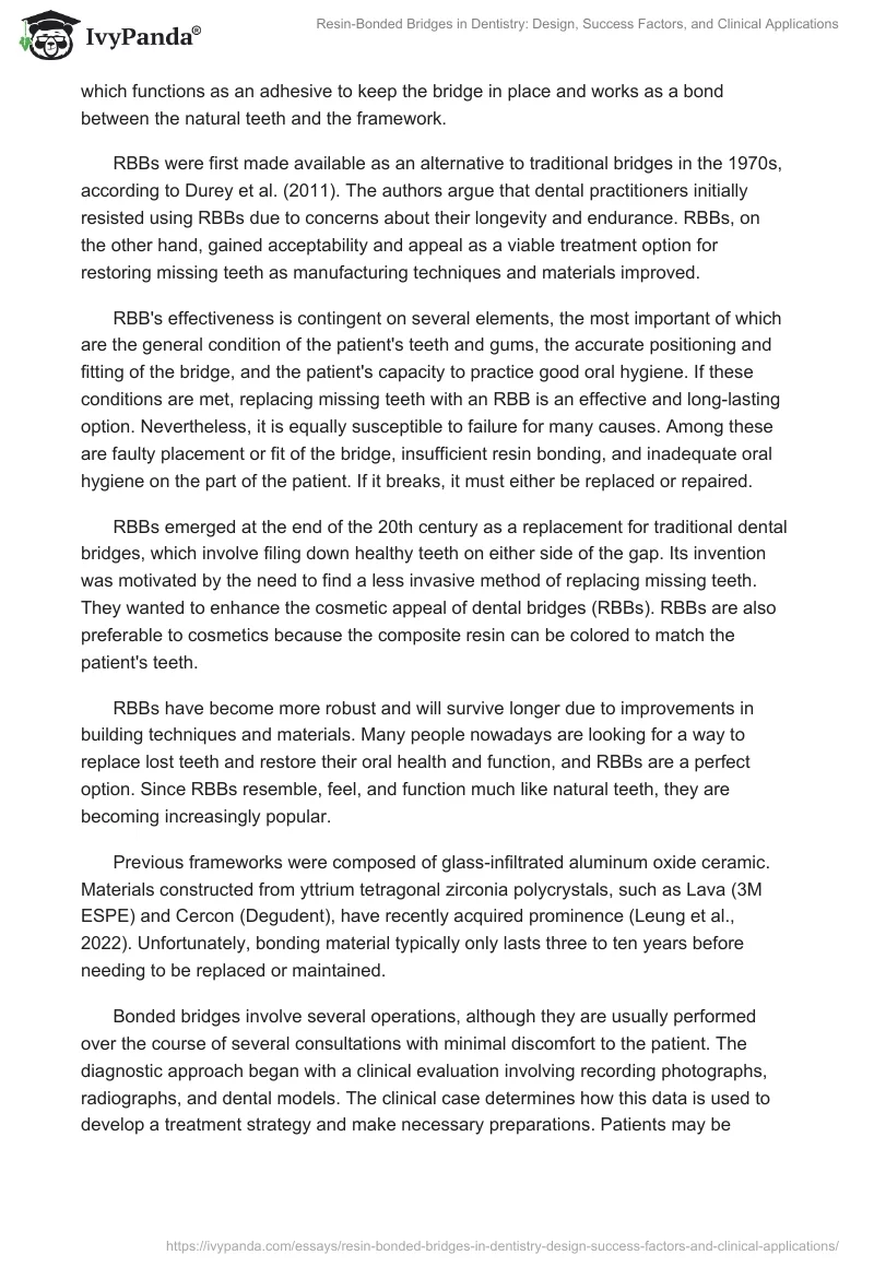Resin-Bonded Bridges in Dentistry: Design, Success Factors, and Clinical Applications. Page 2