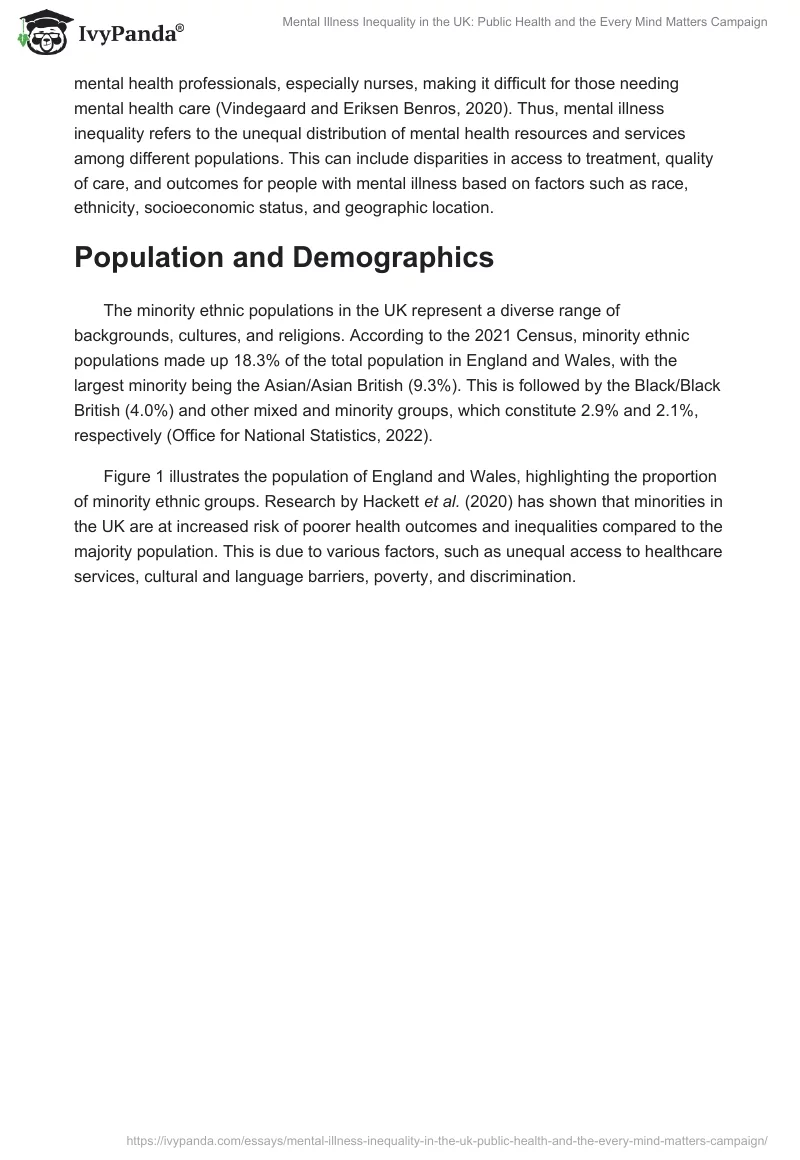 Mental Illness Inequality in the UK: Public Health and the Every Mind Matters Campaign. Page 2