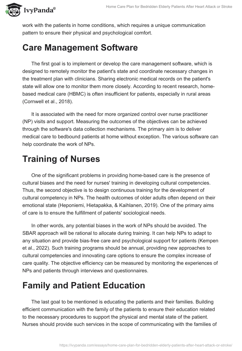 Home Care Plan for Bedridden Elderly Patients After Heart Attack or Stroke. Page 2