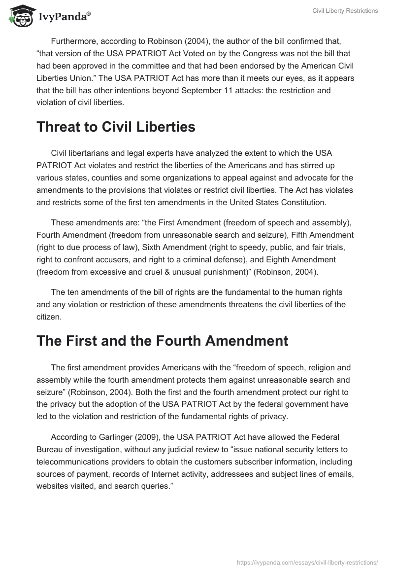 Civil Liberty Restrictions. Page 2