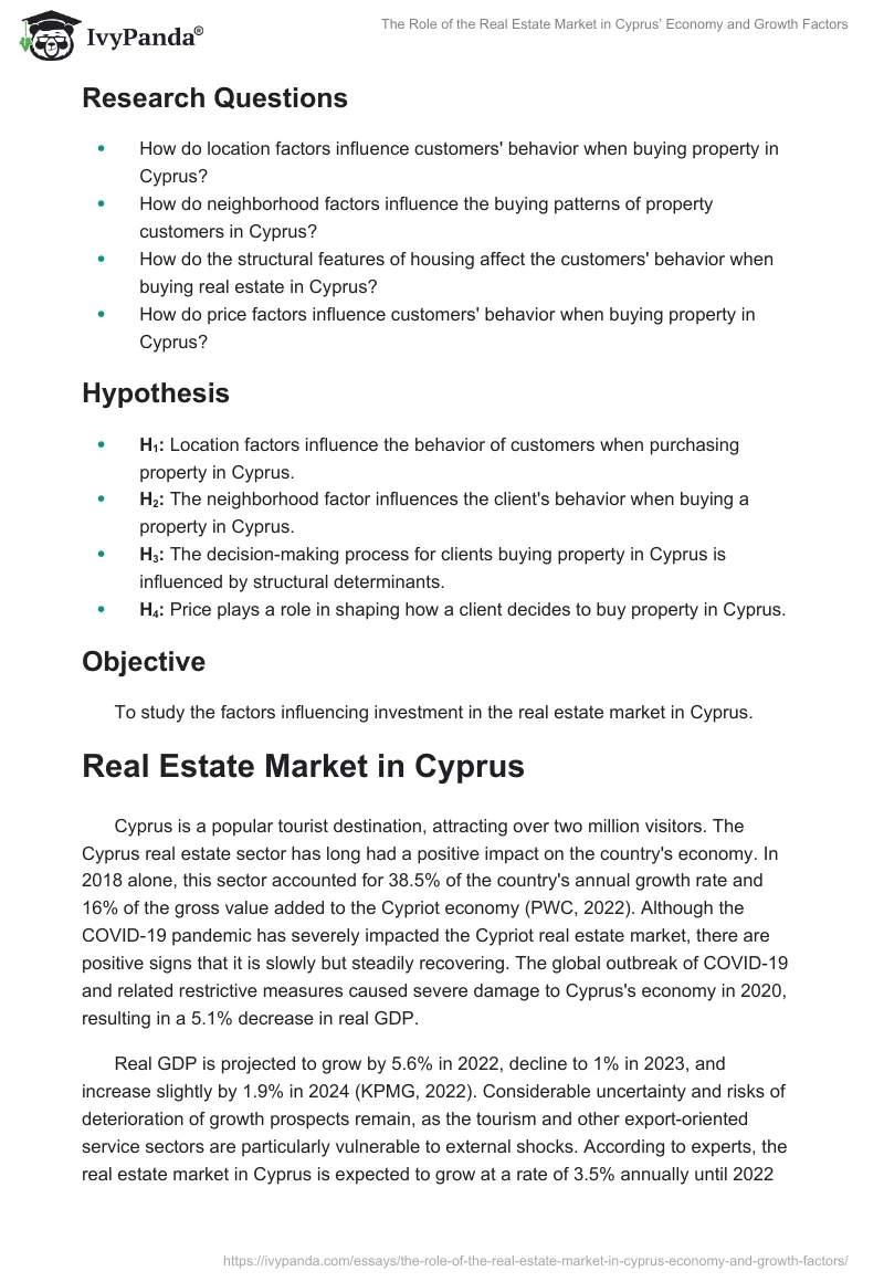The Role of the Real Estate Market in Cyprus’ Economy and Growth Factors. Page 2