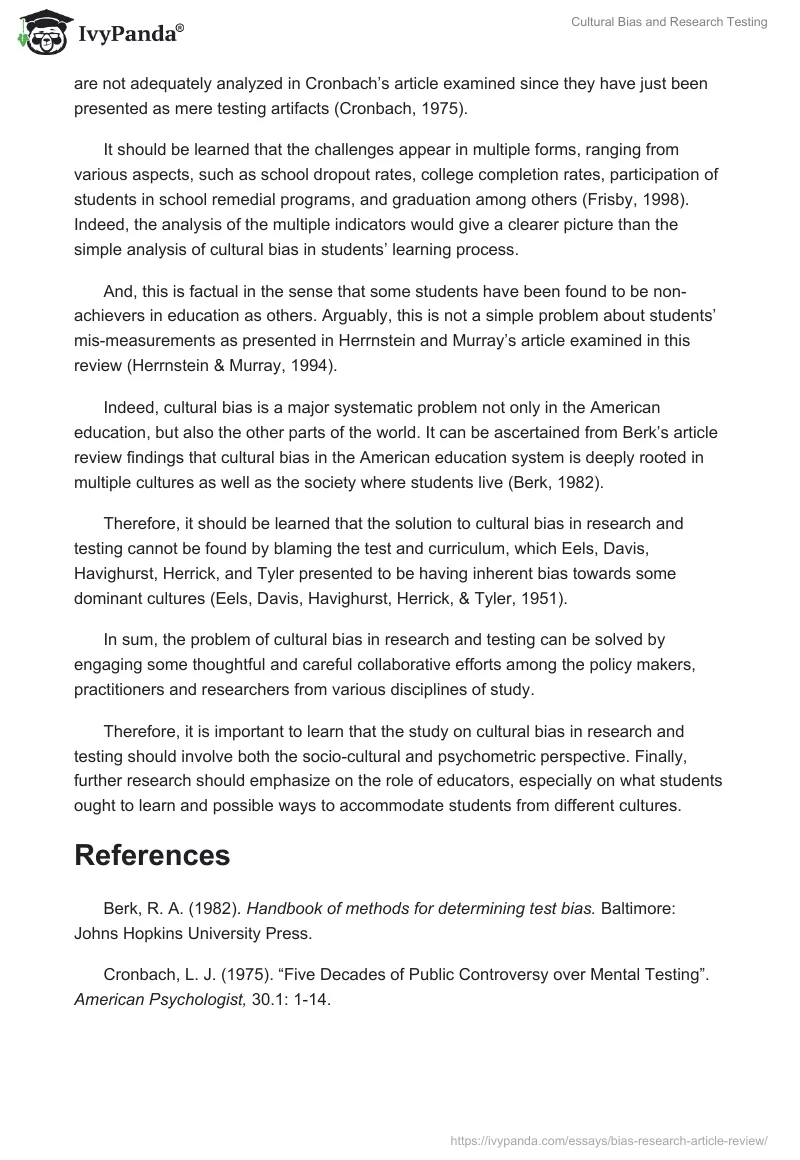 Cultural Bias and Research Testing. Page 2