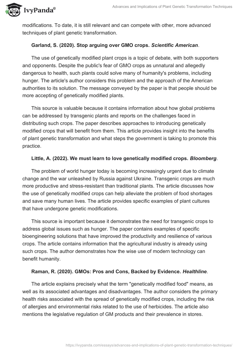 Advances and Implications of Plant Genetic Transformation Techniques. Page 2