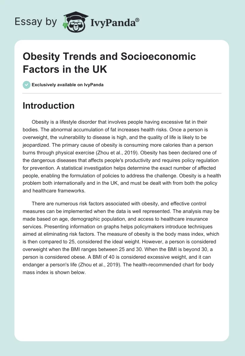 Obesity Trends and Socioeconomic Factors in the UK. Page 1