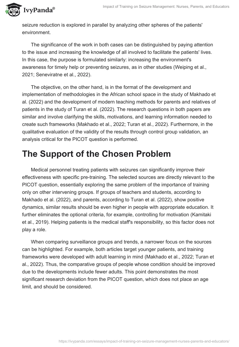 Impact of Training on Seizure Management: Nurses, Parents, and Educators. Page 2