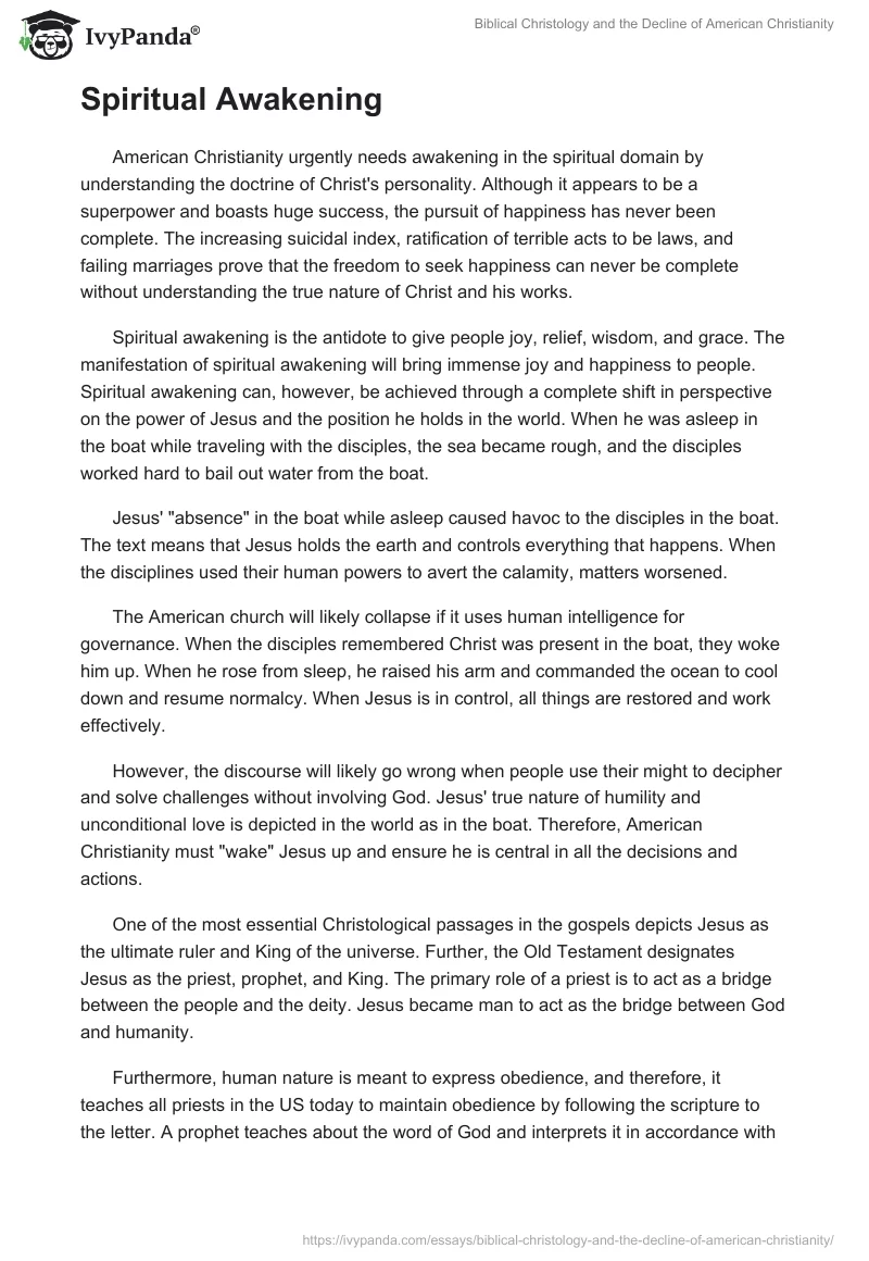 Biblical Christology and the Decline of American Christianity. Page 2