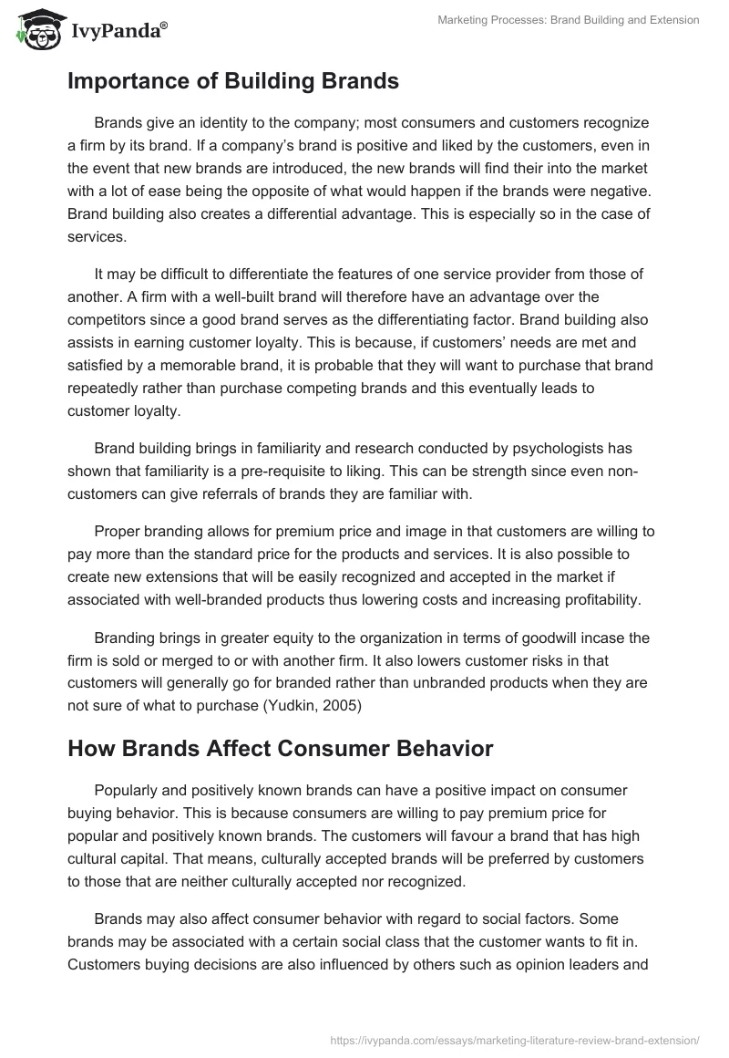 Marketing Processes: Brand Building and Extension. Page 5