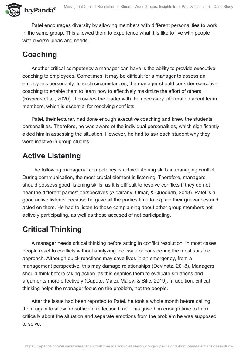 Managerial Conflict Resolution in Student Work Groups: Insights from Paul & Tatachari’s Case Study. Page 2