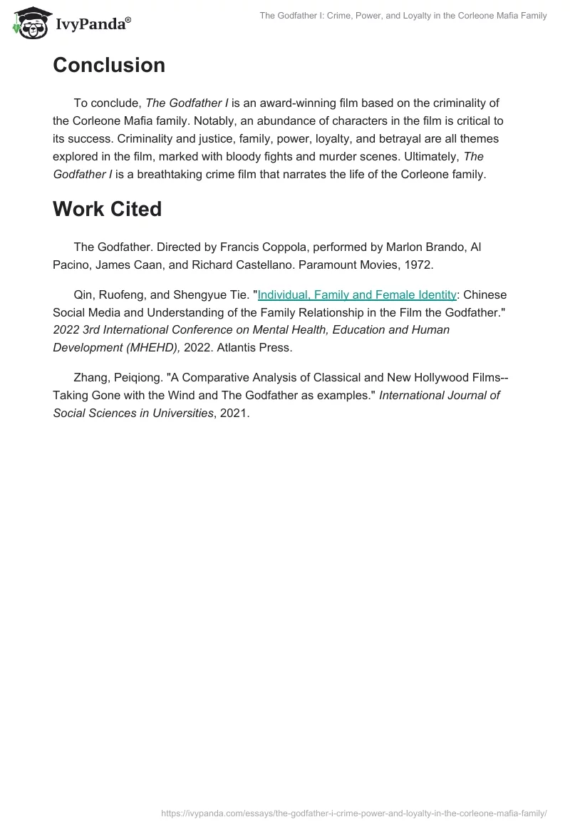 The Godfather I: Crime, Power, and Loyalty in the Corleone Mafia Family. Page 2