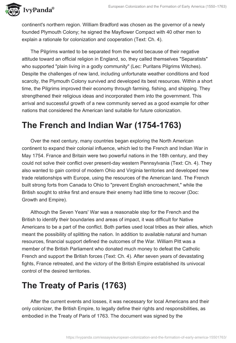European Colonization and the Formation of Early America (1550–1763). Page 2