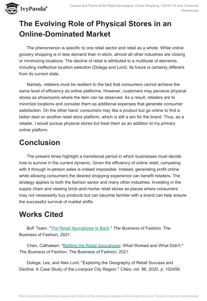 Causes and Future of the Retail Apocalypse: Online Shopping, COVID-19, and Consumer Preferences. Page 2