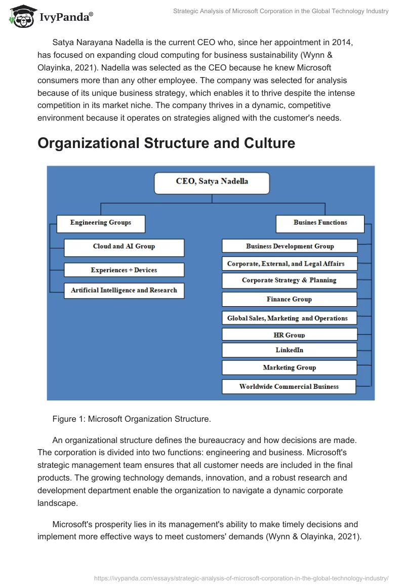 Strategic Analysis of Microsoft Corporation in the Global Technology Industry. Page 2