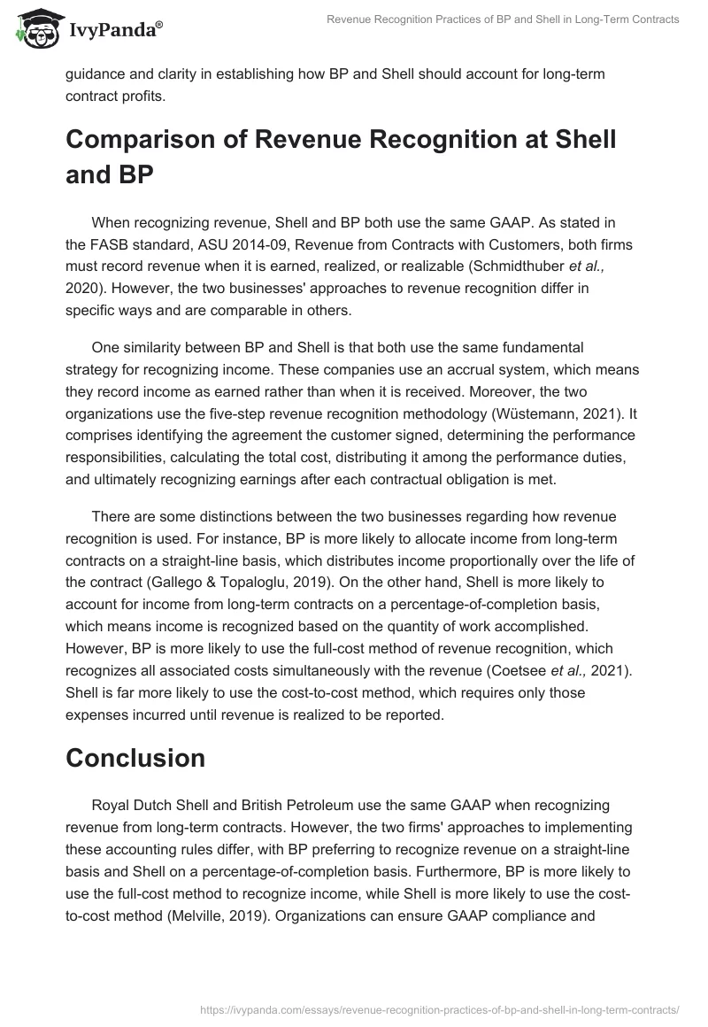 Revenue Recognition Practices of BP and Shell in Long-Term Contracts. Page 2