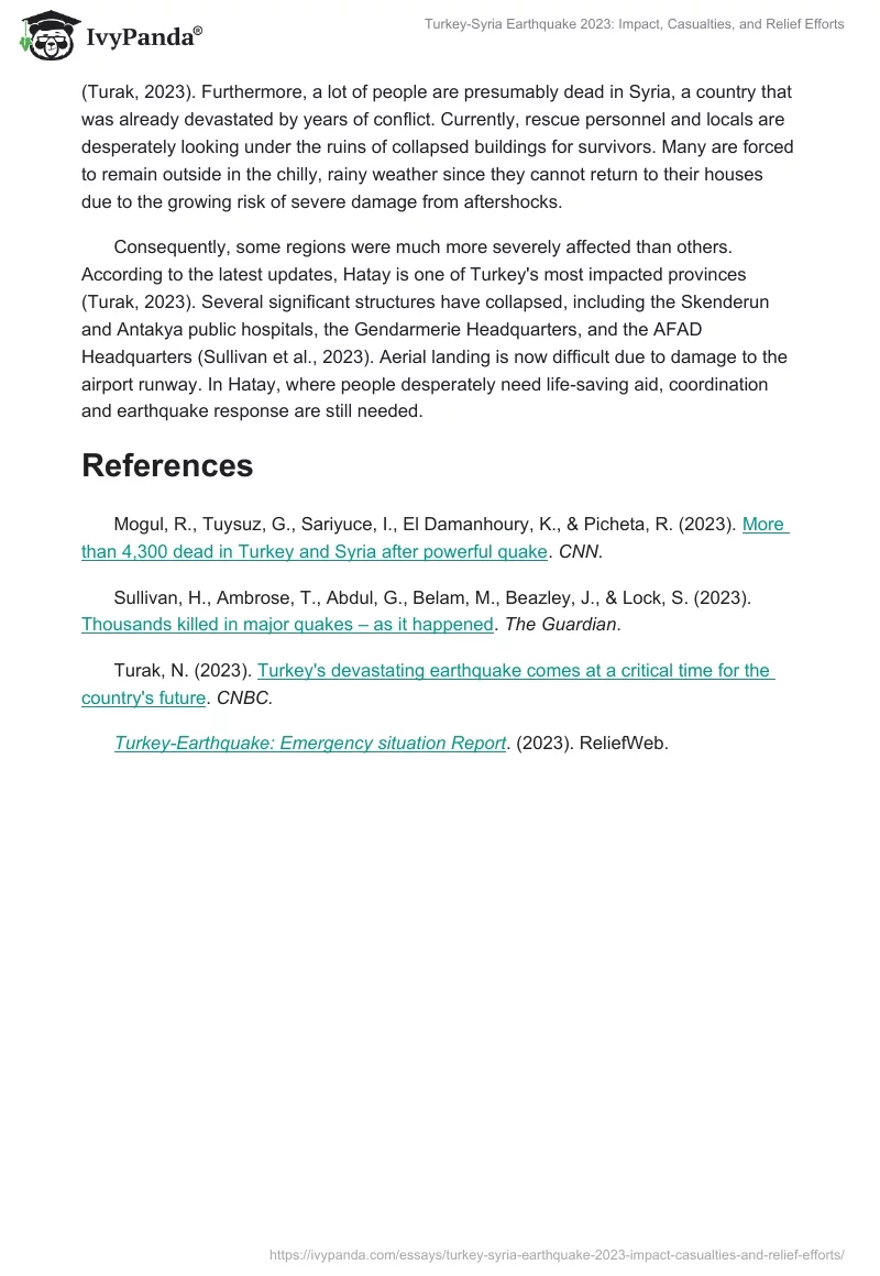 Turkey-Syria Earthquake 2023: Impact, Casualties, and Relief Efforts. Page 2