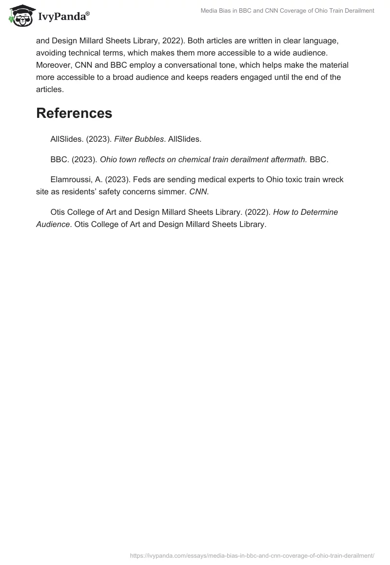 Media Bias in BBC and CNN Coverage of Ohio Train Derailment. Page 2