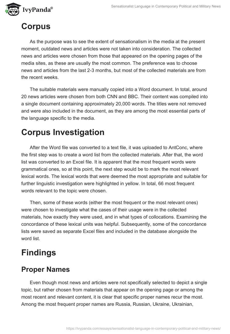 Sensationalist Language in Contemporary Political and Military News. Page 2