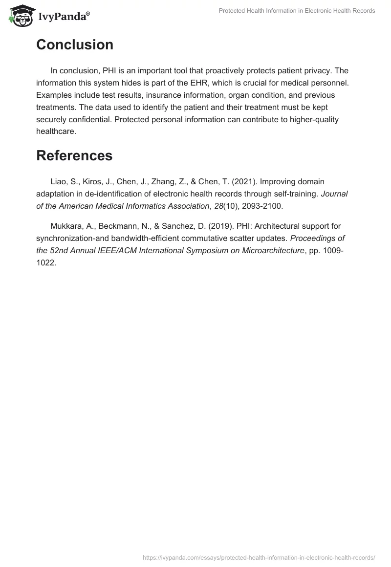 Protected Health Information in Electronic Health Records. Page 2