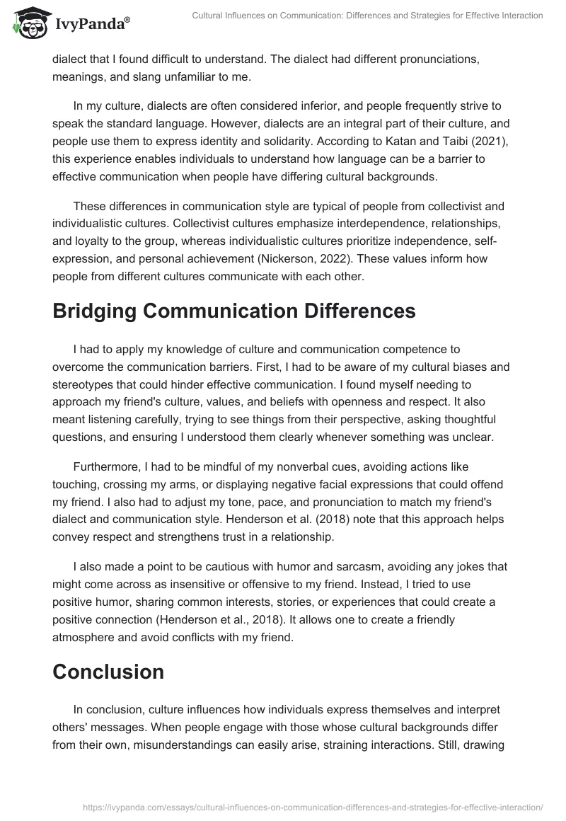 Cultural Influences on Communication: Differences and Strategies for Effective Interaction. Page 2