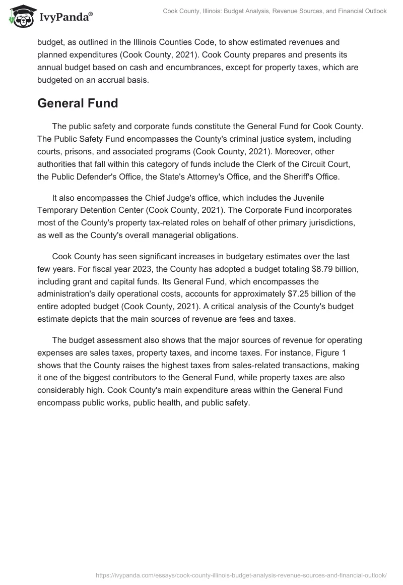 Cook County, Illinois: Budget Analysis, Revenue Sources, and Financial Outlook. Page 2