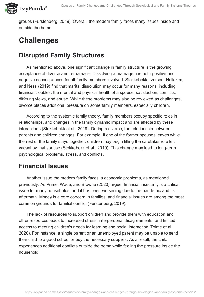 Causes of Family Changes and Challenges Through Sociological and Family Systems Theories. Page 2