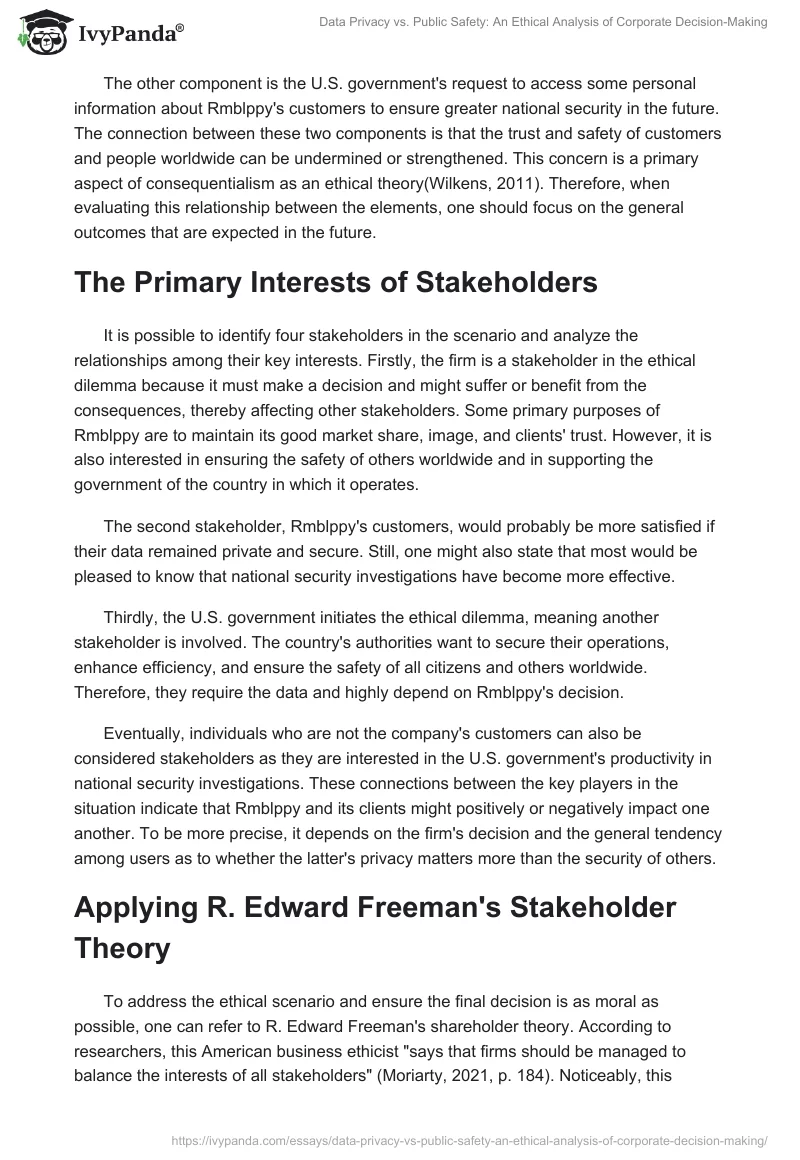 Data Privacy vs. Public Safety: An Ethical Analysis of Corporate Decision-Making. Page 2