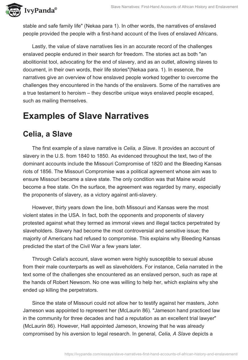 Slave Narratives: First-Hand Accounts of African History and Enslavement. Page 2