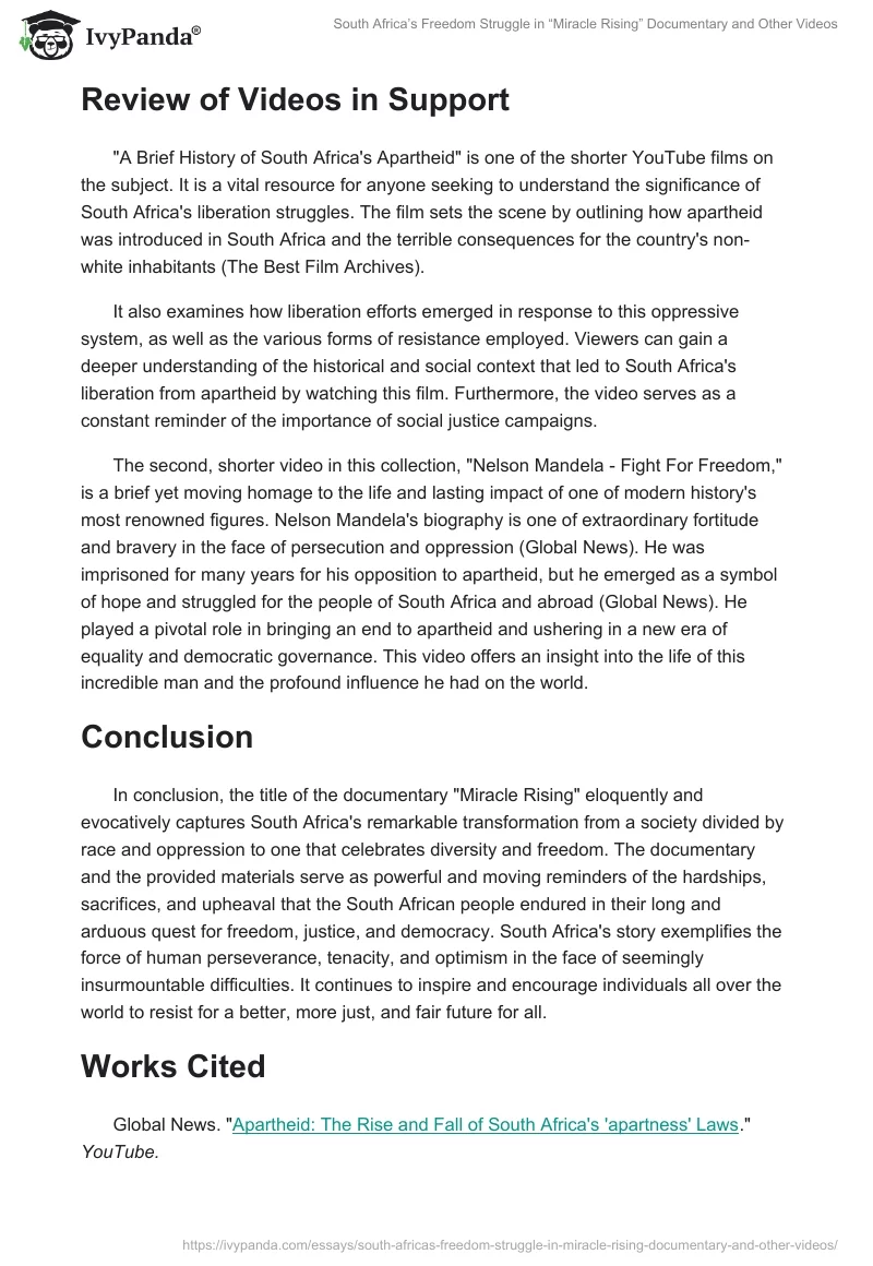South Africa’s Freedom Struggle in “Miracle Rising” Documentary and Other Videos. Page 2
