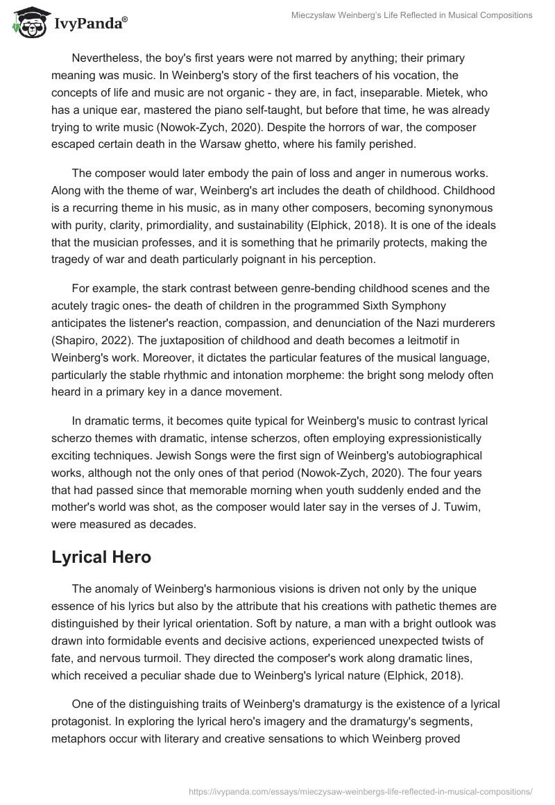 Mieczysław Weinberg’s Life Reflected in Musical Compositions. Page 2