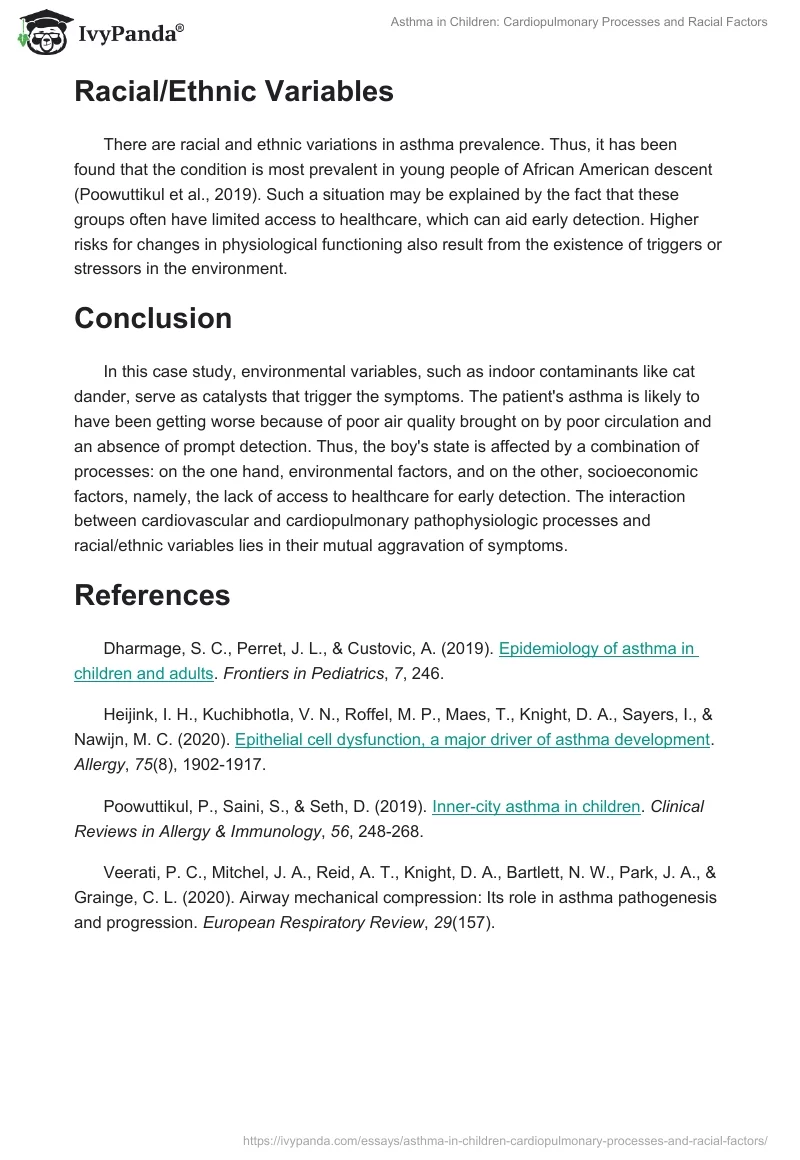 Asthma in Children: Cardiopulmonary Processes and Racial Factors. Page 2