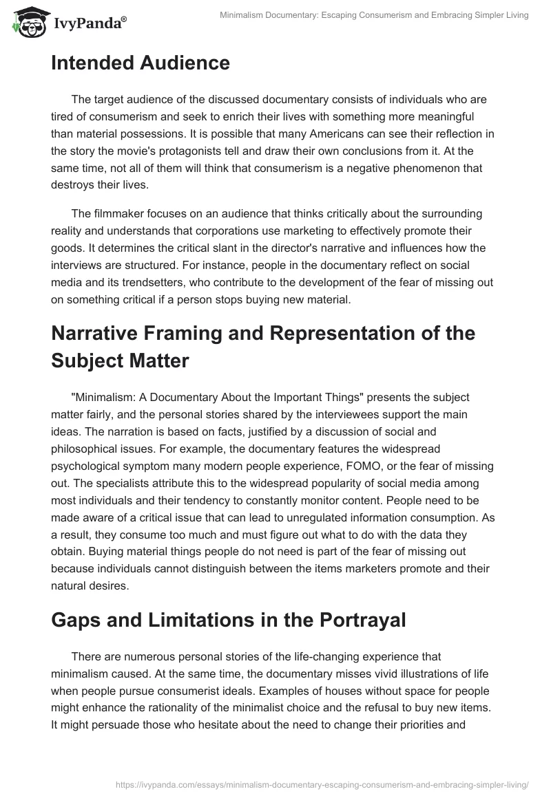 Minimalism Documentary: Escaping Consumerism and Embracing Simpler Living. Page 2