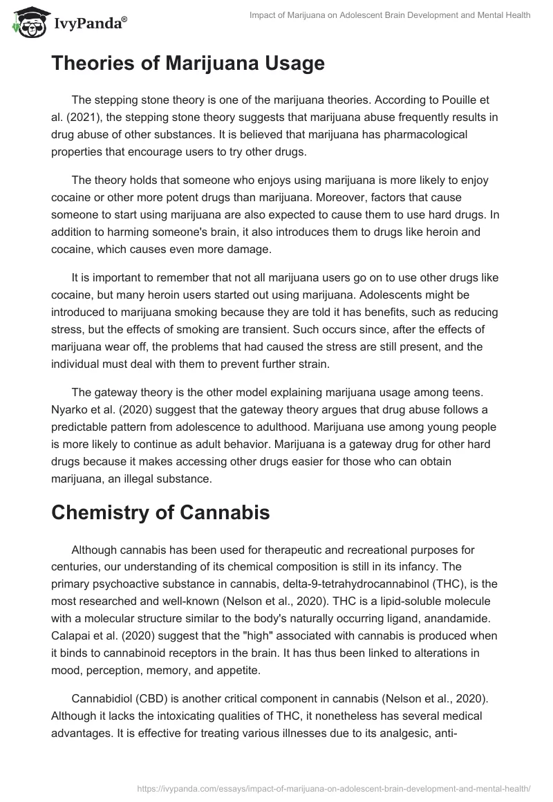 Impact of Marijuana on Adolescent Brain Development and Mental Health. Page 2