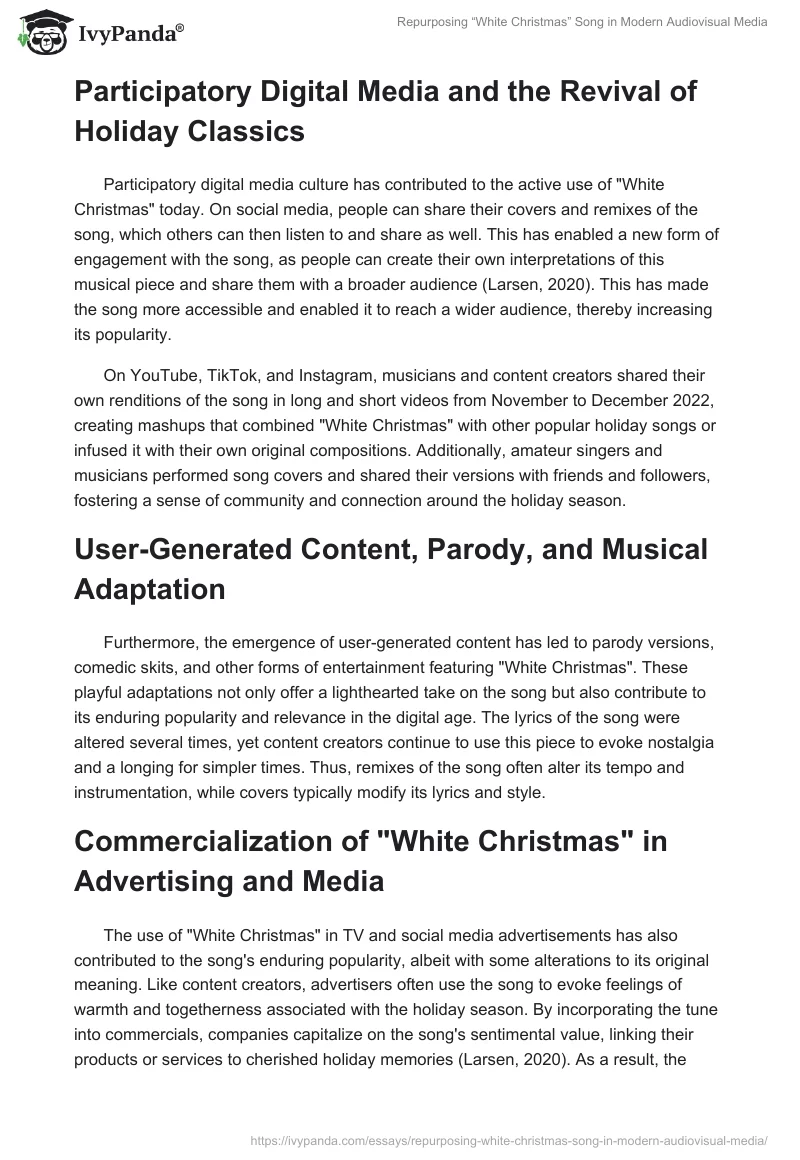 Repurposing “White Christmas” Song in Modern Audiovisual Media. Page 2