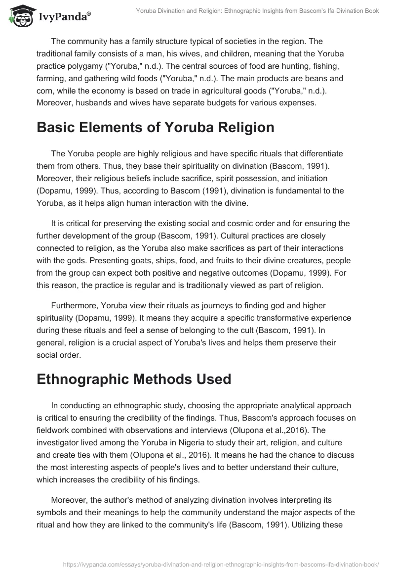 Yoruba Divination and Religion: Ethnographic Insights from Bascom’s Ifa Divination Book. Page 2