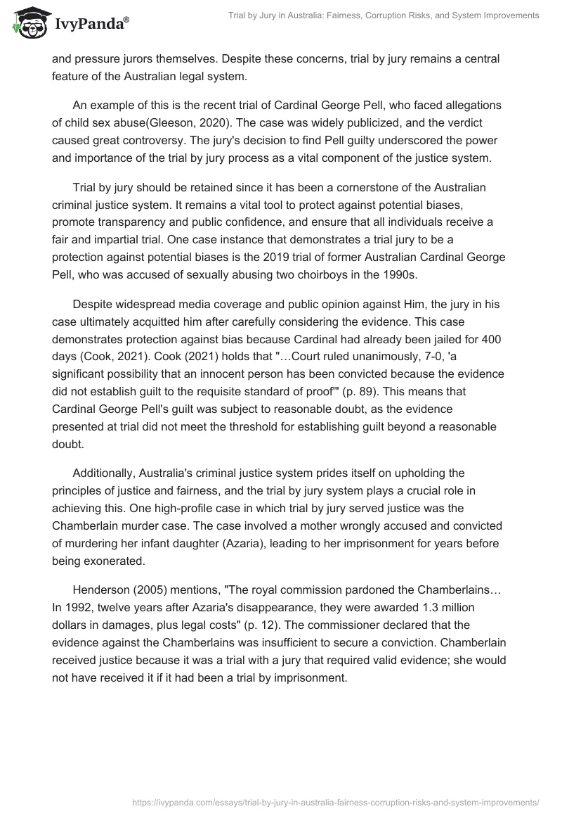 Trial by Jury in Australia: Fairness, Corruption Risks, and System Improvements. Page 2