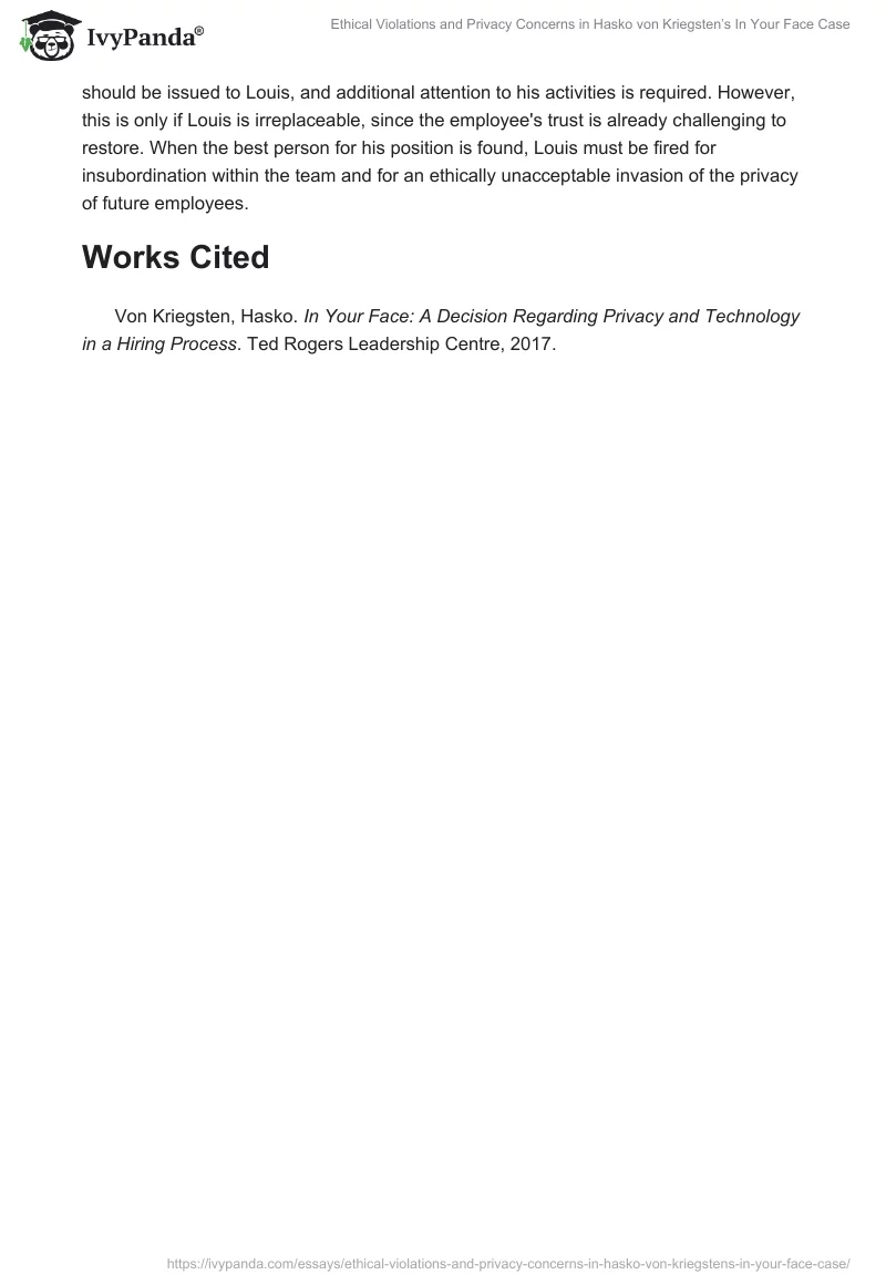 Ethical Violations and Privacy Concerns in Hasko von Kriegsten’s In Your Face Case. Page 2