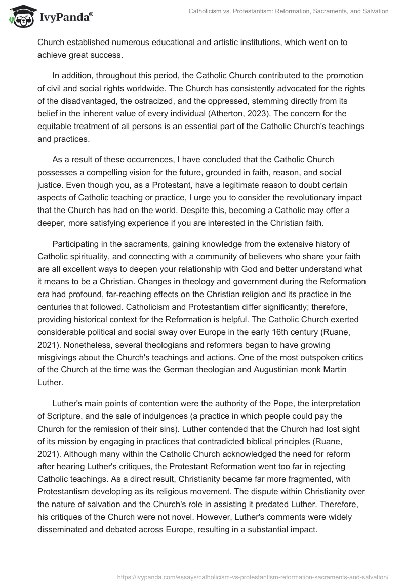 Catholicism vs. Protestantism: Reformation, Sacraments, and Salvation. Page 2