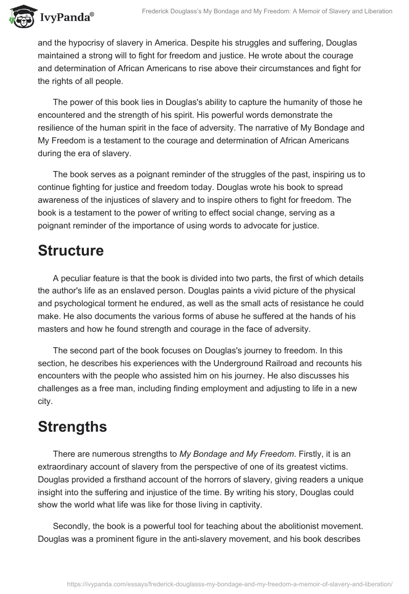 Frederick Douglass’s "My Bondage and My Freedom": A Memoir of Slavery and Liberation. Page 2