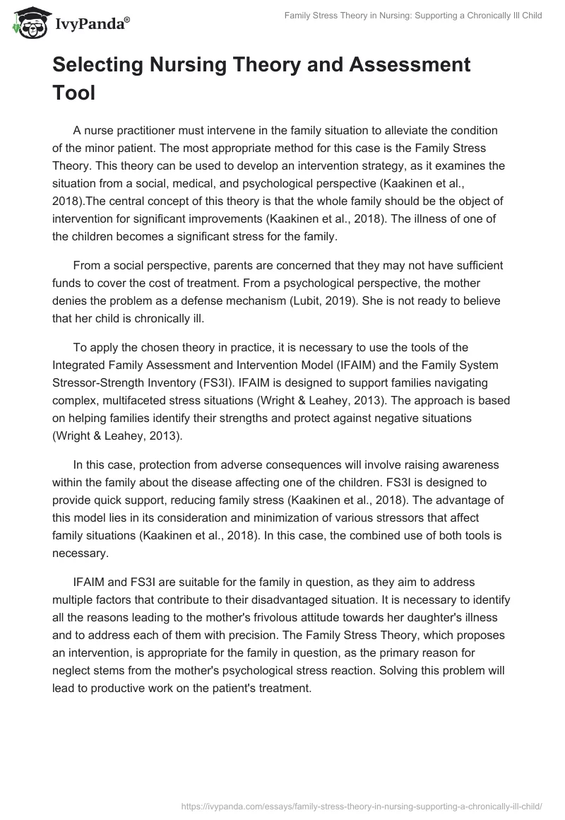 Family Stress Theory in Nursing: Supporting a Chronically Ill Child. Page 2
