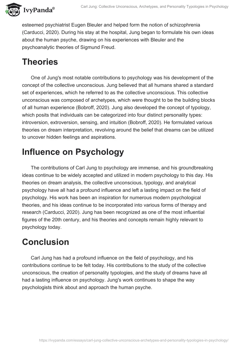 Carl Jung: Collective Unconscious, Archetypes, and Personality Typologies in Psychology. Page 2