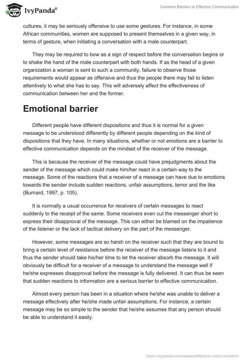 Common Barriers to Effective Communication. Page 4