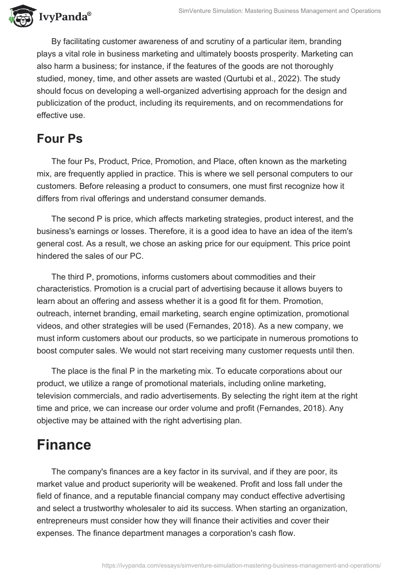 SimVenture Simulation: Mastering Business Management and Operations. Page 2