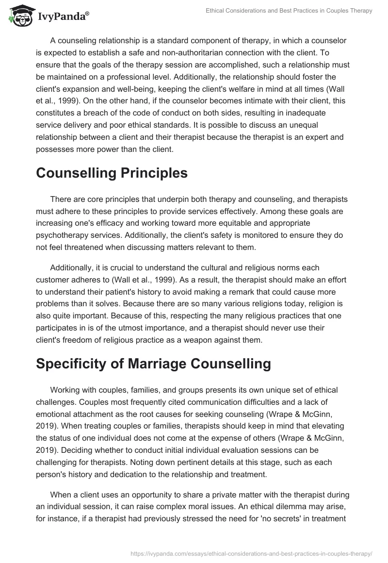 Ethical Considerations and Best Practices in Couples Therapy. Page 2