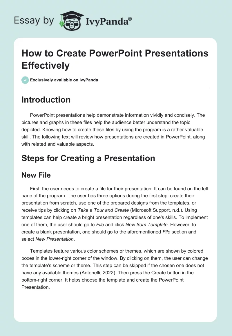 How to Create PowerPoint Presentations Effectively. Page 1