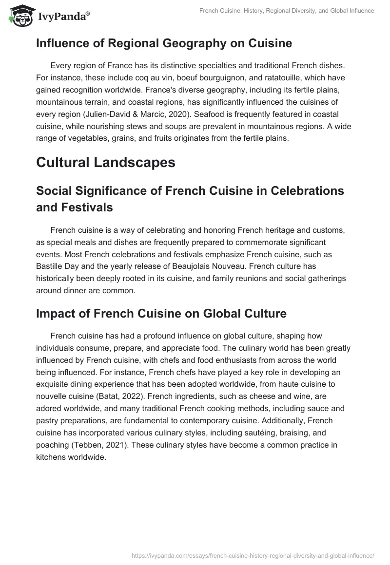 French Cuisine: History, Regional Diversity, and Global Influence. Page 2