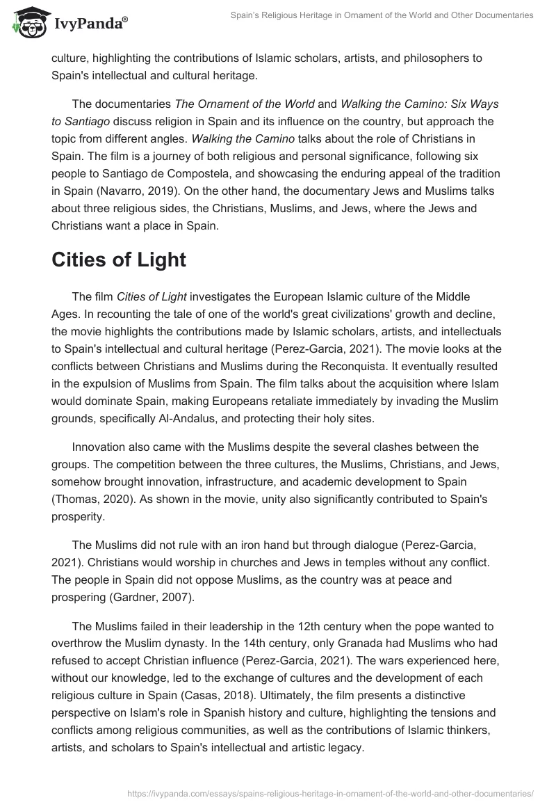 Spain’s Religious Heritage in Ornament of the World and Other Documentaries. Page 2