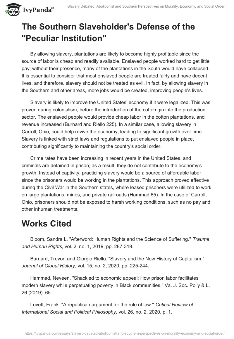 Slavery Debated: Abolitionist and Southern Perspectives on Morality, Economy, and Social Order. Page 2