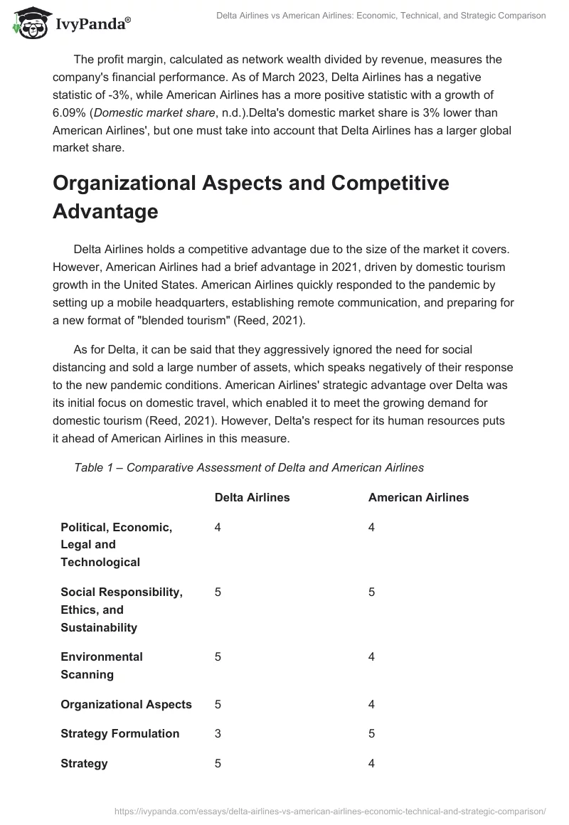 Delta Airlines vs American Airlines: Economic, Technical, and Strategic Comparison. Page 2