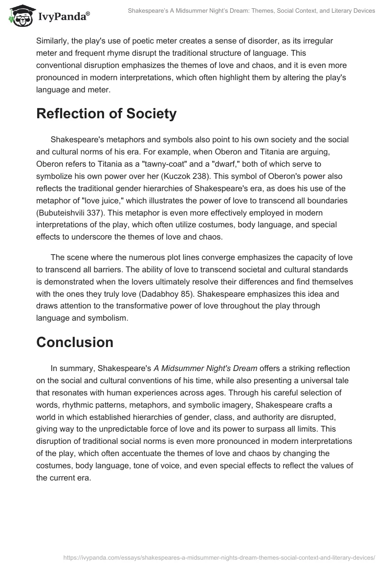 Shakespeare’s A Midsummer Night’s Dream: Themes, Social Context, and Literary Devices. Page 2
